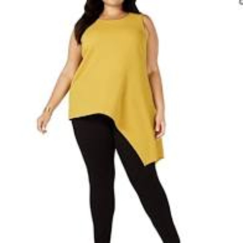 Alfani Womens Plus Asymmetrical Ribbed Pullover